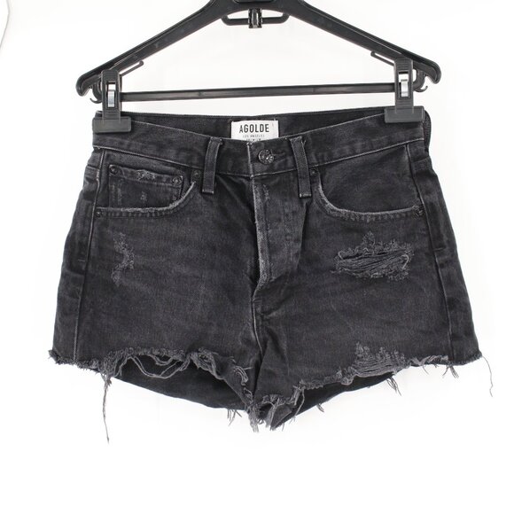 Agolde Shorts Womens 25 Parker Cut Off High Rise Denim Zero distressed frayed - Picture 1 of 9